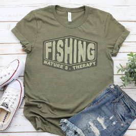 Camiseta Terapia da Natureza da Pesca - amantes da pesca