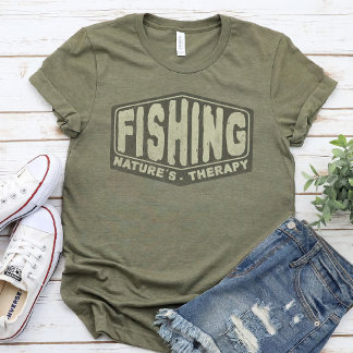 Camiseta Terapia da Natureza da Pesca - amantes da pesca