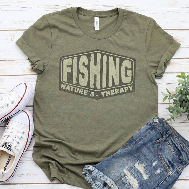 Camiseta Terapia da Natureza da Pesca - amantes da pesca (Criador carregado)