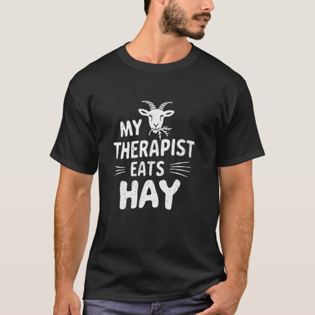Camiseta Terapia de Cabra Engraçada Humor Design (Frente)