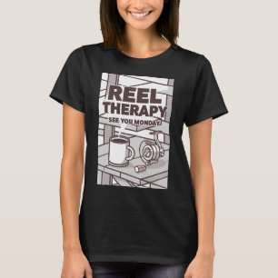 Camiseta Terapia de Carretel Citação Divertida de Pesca par