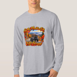 Camiseta Terapia de Trilha de Outono da Montanha Cinzenta e