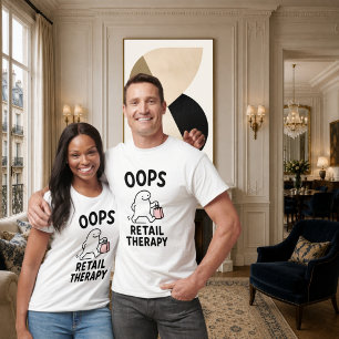 Camiseta Terapia de Varejo Engraçada Personagem de Compras 