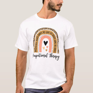 Camiseta Terapia Ocupacional Engraçada Leopard Arco-Íris OT