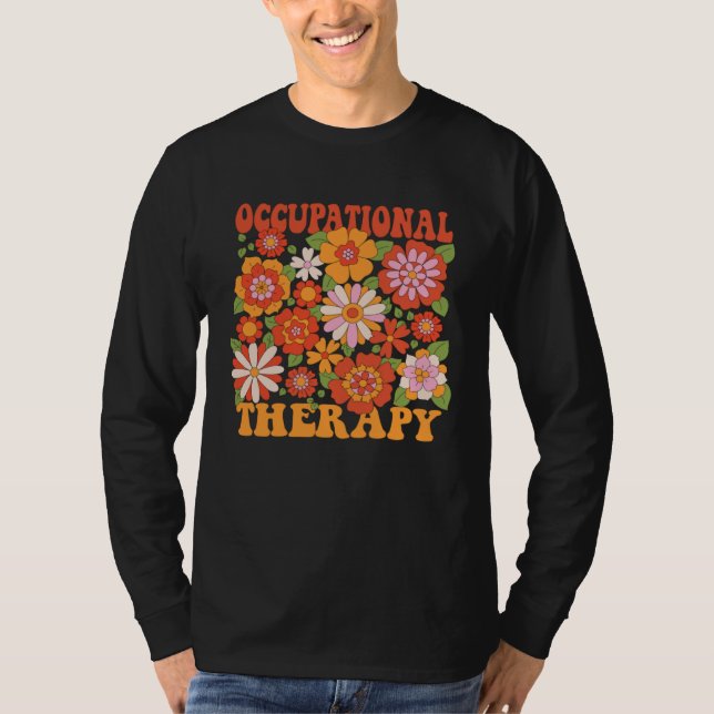 Camiseta Terapia Ocupacional Floral Assistente de Terapeuta (Frente)