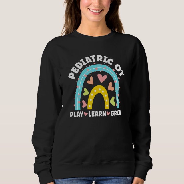 Camiseta Terapia Ocupacional Ot Pediátrica Arco-íris Boho (Frente)