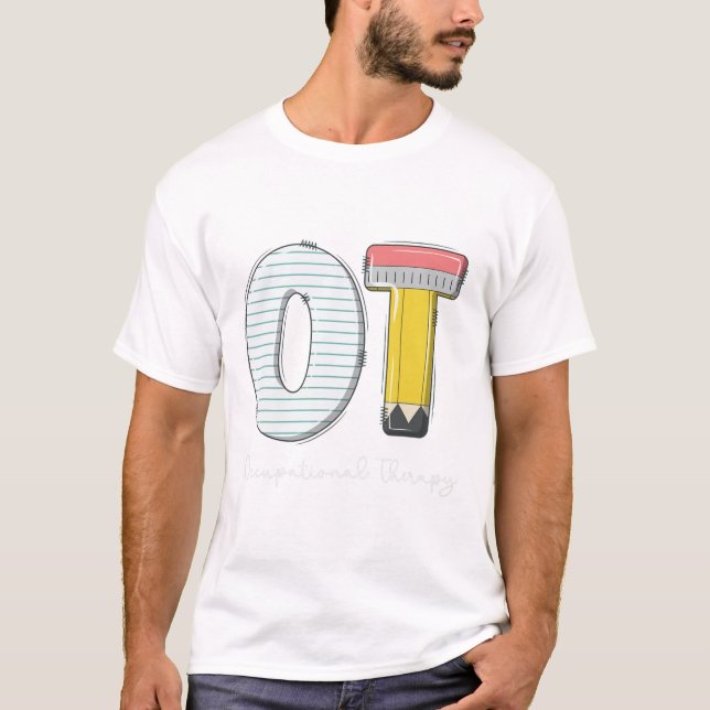 Camiseta Terapia Ocupacional Pediátrica Lápis Fofo De Volta (Frente)