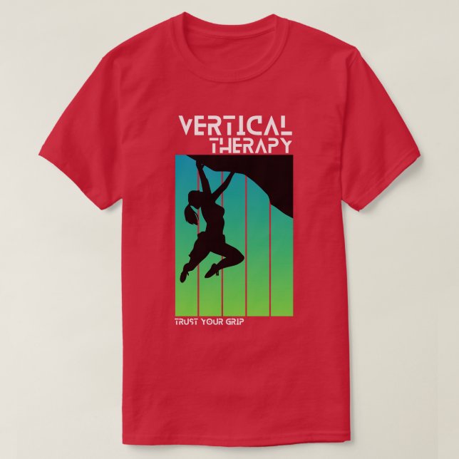 Camiseta Terapia Vertical Confie na sua mão Alpinistas da M (Frente do Design)