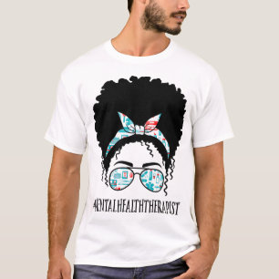 Camiseta Terapista de Saúde Negra Afro Mensageira Mulher Af