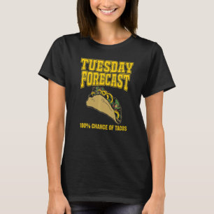 Camiseta Terça-feira Previsão Tacos Homens Comidas Mexicana