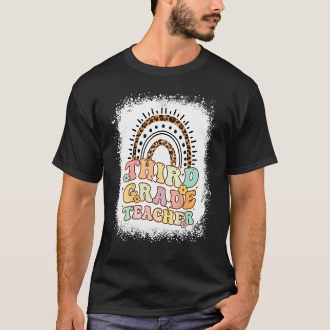 Camiseta Terceira Série Arco-Íris Descolorido Retro Volta à (Frente)