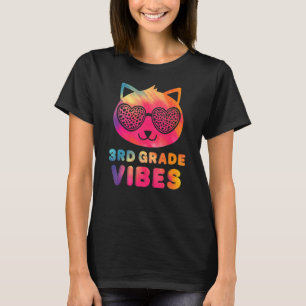 Camiseta Terceira vibração da 3ª série Gato colorido Garota