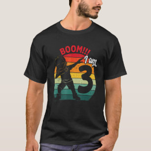 Camiseta Terceiro aniversário de 3 anos De Rapaz Dabbing 3 