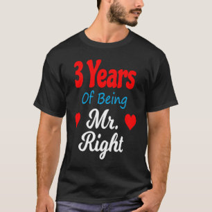 Camiseta Terceiro aniversário de casamento para os homens