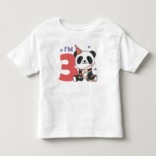 Camiseta Terceiro Aniversário Panda Para Crianças 3 Anos Cr