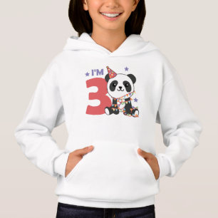 Camiseta Terceiro Aniversário Panda Para Crianças 3 Anos Ho
