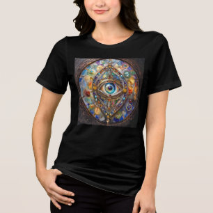 Camiseta Terceiro Olho em Vidro Colorido e Bronze