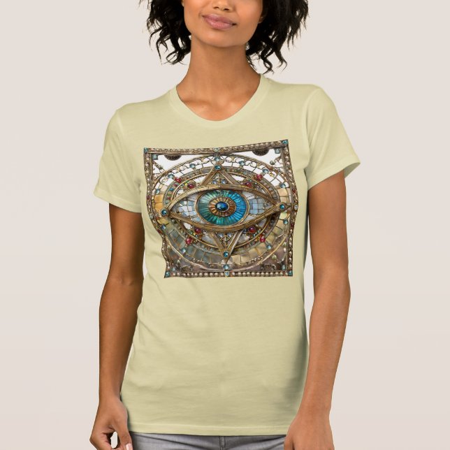Camiseta Terceiro Olho Vidro da Janela Ornamentado (Frente)