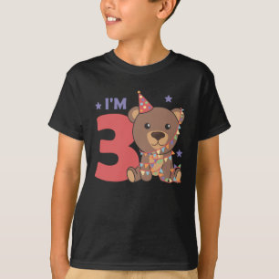 Camiseta Terceiro Urso De Aniversário Para Crianças De 3 An