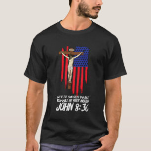 Camiseta Terço Crucifixo Jesus Bandeira Patriótica American