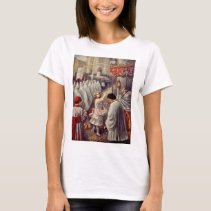 Camiseta Teresa joga flores ao abençoado Sacramento