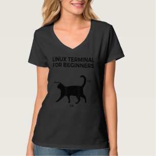 Camiseta Terminal Linux Cat Para Iniciantes