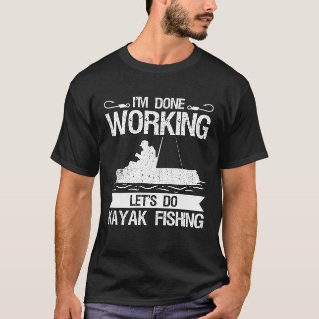 Camiseta Terminei de Trabalhar Vamos Pescar de Caiaque (Frente)