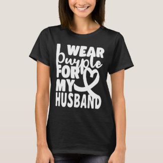 Camiseta Termino Heimer Eu Uso Roxo Para a Demência do Meu 