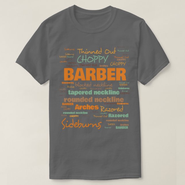 Camiseta Terminologia Barber Termos de Barber Usados Freque (Frente do Design)