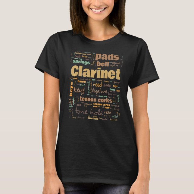 Camiseta Terminologia Clarinet Termos Usados Frequentemente (Frente)
