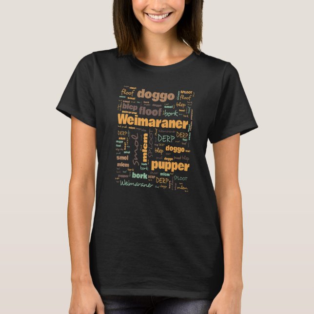 Camiseta Terminologia De Cães Do Weimaraner Termos Usados F (Frente)