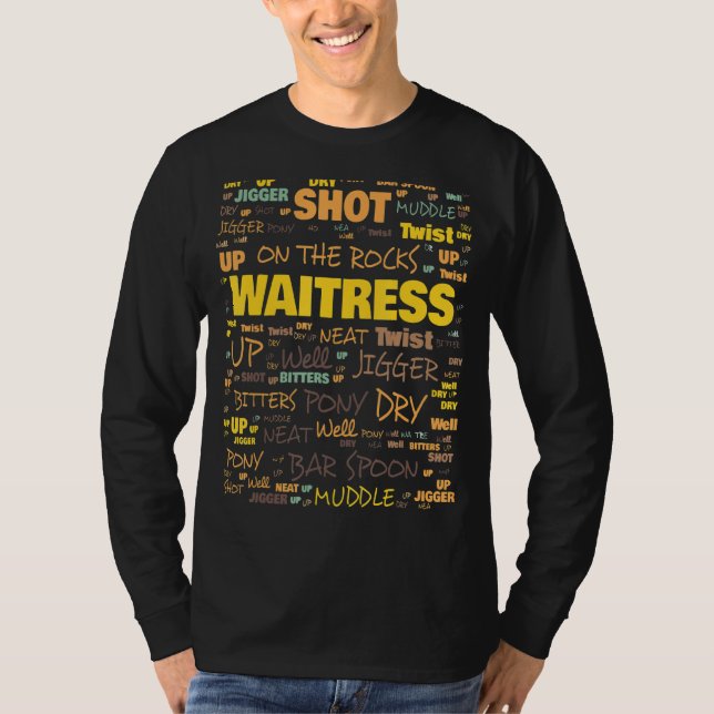 Camiseta Terminologia do garçonete Termos Usados Frequentem (Frente)