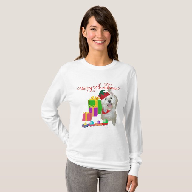 Camiseta Térmita de Natal West Highland White Terrier (Frente Completa)