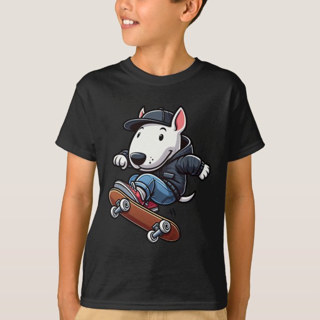 Camiseta Térmita Inglês Skate Patinando Cachorro Engraçado  (Frente)