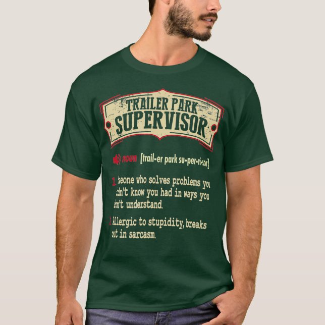 Camiseta Termo de Dicionário do Supervisor do Parque de Tra (Frente)