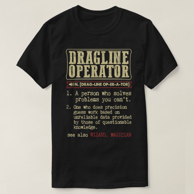 Camiseta Termo do Dicionário do Operador Dragline (Frente do Design)