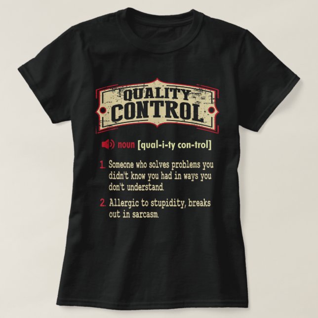 Camiseta Termo Sarcástico do Dicionário de Controle de Qual (Frente do Design)