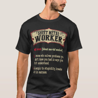 Camiseta Termo Sarcástico do Dicionário do Sheet Metal Work