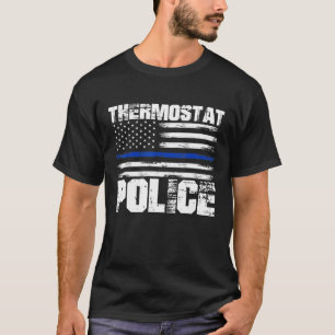 Camiseta Termóstato Polícia Dia de os pais Linha Azul Usa F