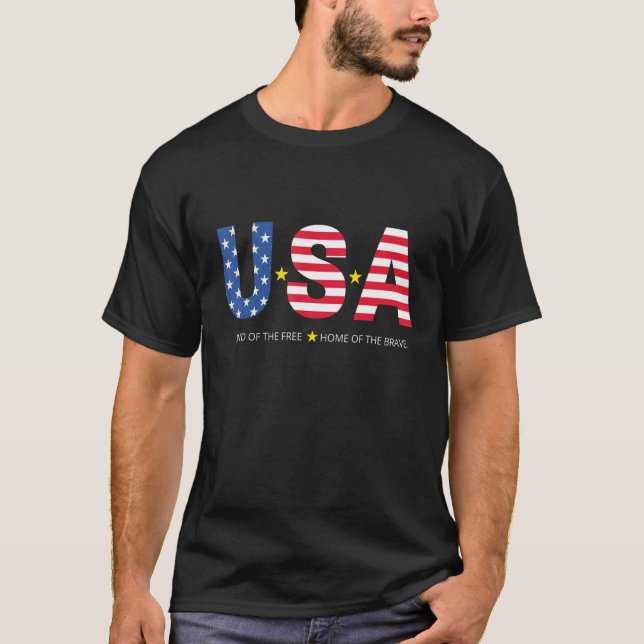 Camiseta Terra Americana Da Casa Livre Do Patriótico Corajo (Frente)