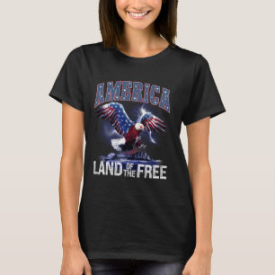 Camiseta Terra Americana Da Independência Livre Em 4 De Jul