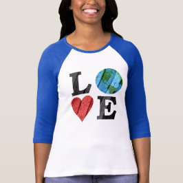 Camiseta Terra AMOR com Coração e Terra