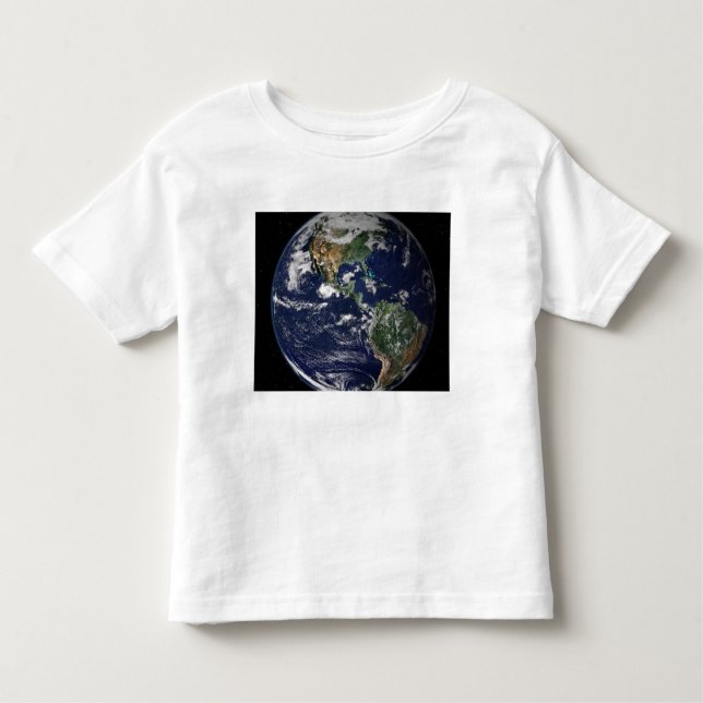 Camiseta Terra cheio mostrando a América do Norte e do Sul (Frente)