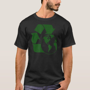 Camiseta Terra com símbolo de reciclagem