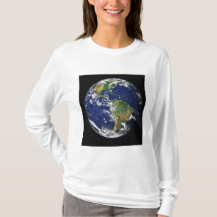 Camiseta Terra completa que mostra o hemisfério ocidental