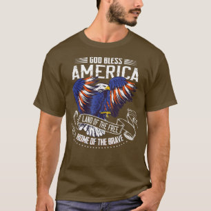 Camiseta Terra da Águia da América do deus abençoe do Lar L