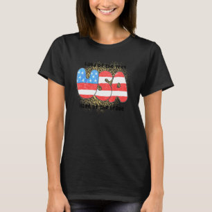 Camiseta Terra Da Bandeira Liberal Americana Leopardo-Ameri