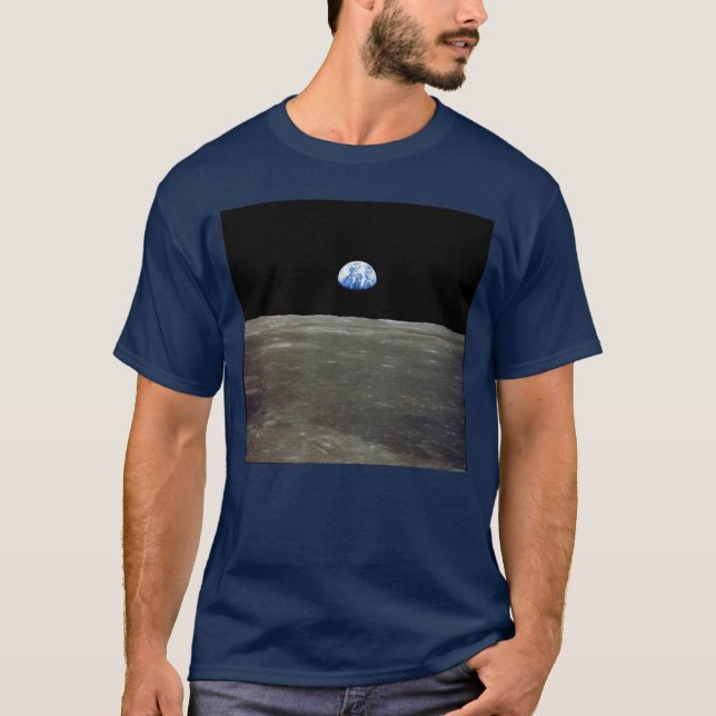 Camiseta Terra da Lua no Espaço Negro: Terra (Frente)