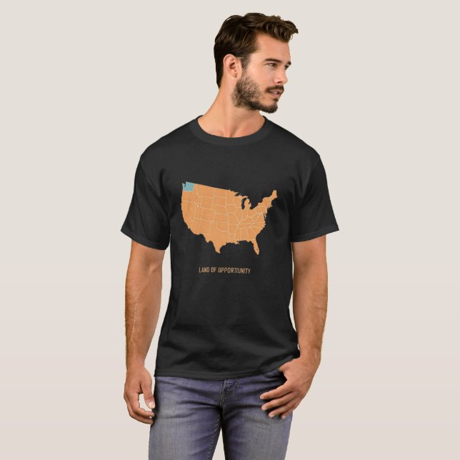 Camiseta Terra da Oportunidade (Frente Completa)