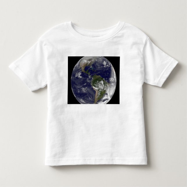 Camiseta Terra de cheio mostrando a América do Norte e o Su (Frente)